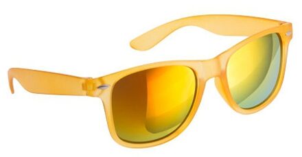 Hippe party zonnebril/feestbril met spiegelglazen - Geel - Verkleedbrillen