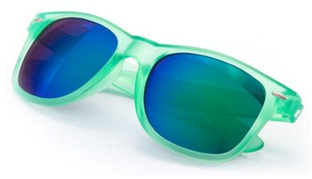 Hippe party zonnebril/feestbril met spiegelglazen - Groen - Verkleedbrillen
