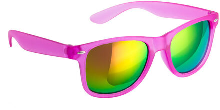 Hippe party zonnebril/feestbril met spiegelglazen - Paars - Verkleedbrillen