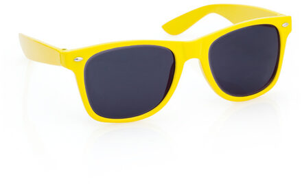 Hippe Party zonnebril - geel - plastic - UV400 - verkleedbril - carnaval/verkleed