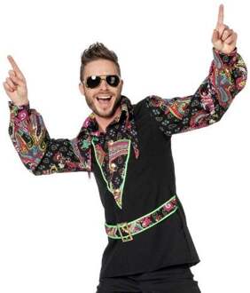 Hippie blouse zwart/pink Maat 52