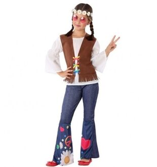 Hippie/Flower Power/jaren 60 kostuum voor meisjes - Verkleedkleding - Carnaval 128 (7-9 jaar)