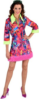 Hippie Kostuum | Funky Aquarel Jaren 70 | Vrouw | Extra Small | Carnaval kostuum | Verkleedkleding