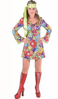 Hippie Kostuum | Hippie Peace Smiley | Vrouw | Small | Carnaval kostuum | Verkleedkleding