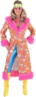 Hippie Mantel Paisley Dames Oranje/Pink Multikleur - Print