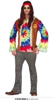 Hippie Outfit Tie Dye Heren Multikleur - Print