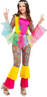 Hippie Rainbow Circle Kostuum Indy Dames Multikleur - Print