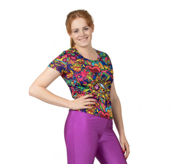 Hippie T-shirt Dames Colorful Dream Multikleur - Print