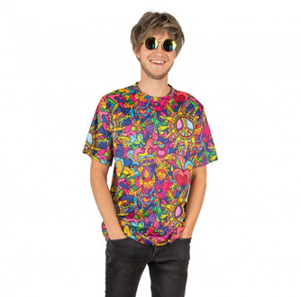 Hippie T-shirt Heren Colorful Dreams Multikleur - Print