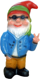 Hippie Tuinkabouter 32 cm ? Kunststof Beeldje voor Buiten - Unieke Tuindecoratie