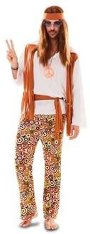 Hippie verkleedkleding man Multikleur - Print