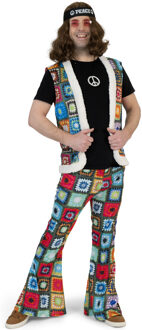 Hippie Vest Boho Vierkant Heren Multikleur - Print