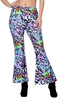 Hippiebroek Panter Paars Dames Multikleur - Print