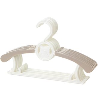 HIPSTEEN 15PCS Kids Rekbaar Plastic Kleerhanger Duurzaam Eenvoudige Baby Kleerhanger khaki