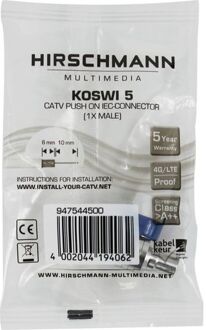 Hirschmann Bulk KOSWI 5 IEC coax plug TV accessoire Blauw