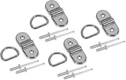 Hiscox HISC-RING4 set van 4 D-ringen met bevestigingsmateriaal set van 4 D-ringen met bevestigingsmateriaal, voor rugriemen