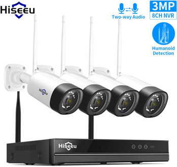 Hiseeu 8CH 3mp 1536P Wireless NVR Kit CCTV Security Camera System 2mp 1080P Two way Audio CCTV IP Camera Video Surveillance Set