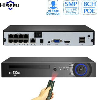 Hiseeu H.265 4/8CH POE NVR Security IP Camera Video Surveillance CCTV System P2P ONVIF 5MP2MP Network Video Recorder Face Detect