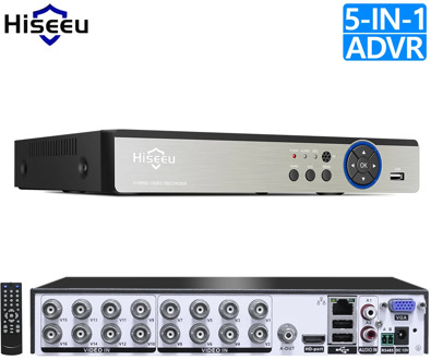Hiseeu16CH 5in1 AHD DVR for CVBS TVI AHD Analog IP Camera CCTV NVR P2P Cloud H.264 VGA HDMI Security System Video Recorder Audio