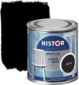 Histor Houtlak Perfect Finish - Zijdeglans - Zwart Ral 9005 - 250ml