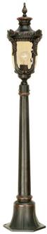 Historisch design, tuinpadverlichting PHILADELPHIA brons, amber