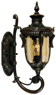Historische buitenwandlamp PHILADELPHIA, 43 cm brons, amber
