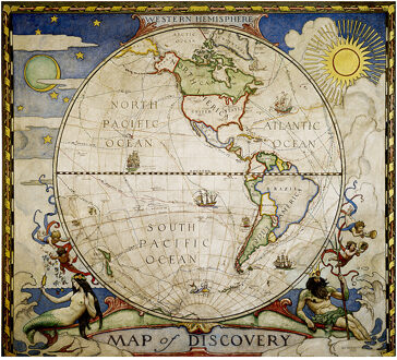 Historische wereldkaart 20549a Western hemisphere - westelijk halfrond, 51 x 46 cm | National Geographic