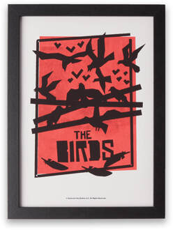 Hitchcock The Birds Abstract Giclee Poster - A2 - White Frame Meerdere kleuren