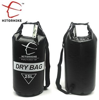 HITORHIKE 25L Waterdichte Dry Bag Outdoor Zwemmen Camping Rafting Opbergtas met met Verstelbare Bandjes 5 Kleuren 25L zwart