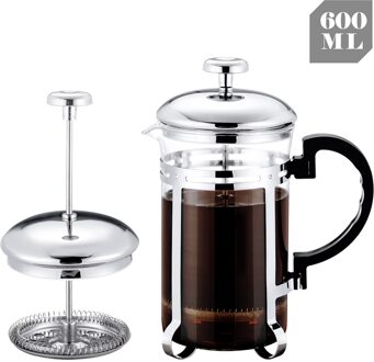 Hittebestendig Glas Franse Pers 350Ml/600Ml/1000Ml Met Triple Filters Thee Brouwer Koffie pot Maker Barista Koffie Karaf 600ml nee fire