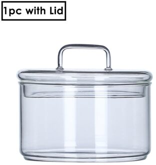 Hittebestendig Glas Kom Transparante Fruit Dessert Met Deksel Snoep Doos Kinderen Slakom Keuken Voedsel Opslag Container 1stk met Lid
