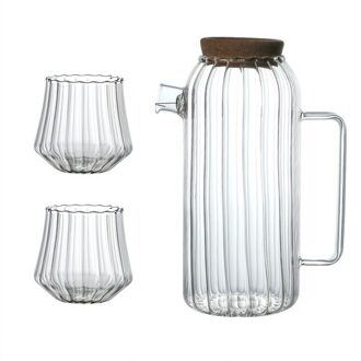 Hittebestendig Glas Koude Ketel Koel Wit Ketel Woonkamer Water Cup Set Waterkoker Grote Capaciteit Huishouden Ketel koeler groot 1pot 2 cups