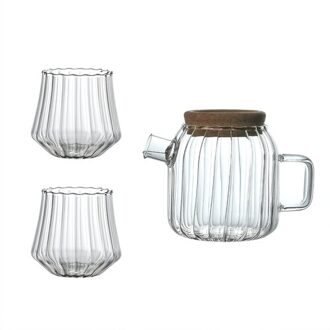 Hittebestendig Glas Koude Ketel Koel Wit Ketel Woonkamer Water Cup Set Waterkoker Grote Capaciteit Huishouden Ketel koeler klein 1pot 2 cups