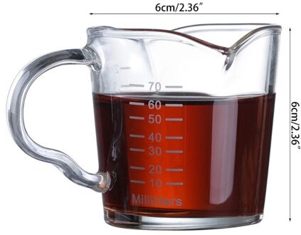 Hittebestendig Glas Maatbeker Jigger Voor Espresso Koffie Dubbele-Mouthed Oun