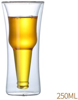 Hittebestendig Glas Met Handvat Bier Drinken Glas Transparant Melk Sap Cups Milieuvriendelijke Dubbele Handgemaakte Bier Mok 250ml