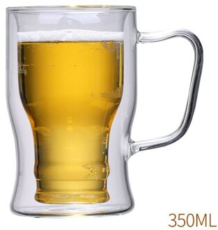 Hittebestendig Glas Met Handvat Bier Drinken Glas Transparant Melk Sap Cups Milieuvriendelijke Dubbele Handgemaakte Bier Mok 350ml2
