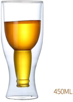 Hittebestendig Glas Met Handvat Bier Drinken Glas Transparant Melk Sap Cups Milieuvriendelijke Dubbele Handgemaakte Bier Mok 450ml