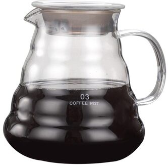 Hittebestendig Glas V60 Bereik Server Drip Ketel Water Fles Barista Koffie Kruik met Handvat Rubber Seal Theepotten 360/ 600/800ml