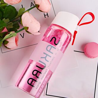 Hittebestendig milieuvriendelijke glas water glas citroen Creatieve auto flessen sport thee fles Roze