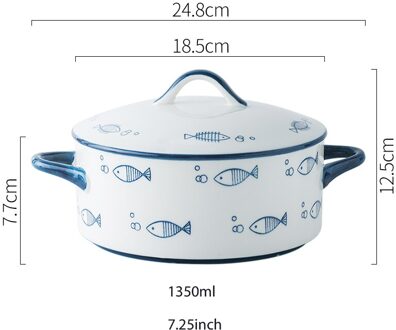 Hittebestendig Soep Noodle Pot Keramische Salade Fruitschaal Met Deksel Voor Magnetron