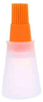 Hittebestendige Siliconen Fles Borstel Barbecue Borstel Olie Borstel Huishoudelijke Bakken Olie Borstel Pannenkoek Borstel Olie Tool Oranje