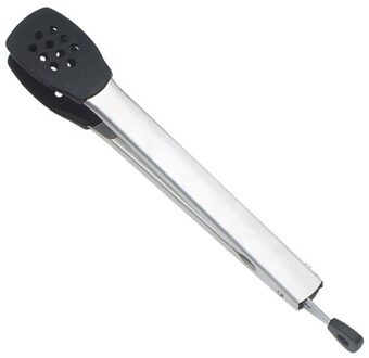 Hittebestendigheid Keuken Tong Roestvrij Staal Voedsel Tang Met Siliconen Tips Keuken Tang Voor Koken zwart 1