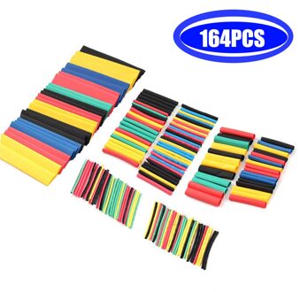 Hittekrimpbuis Kit Isolatiebekleding Polyolefine Krimpen Diverse Krimpkous Wire Cable 100/127/140/164/328/530Pcs 164stk