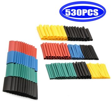Hittekrimpbuis Kit Isolatiebekleding Polyolefine Krimpen Diverse Krimpkous Wire Cable 100/127/140/164/328/530Pcs 530stk