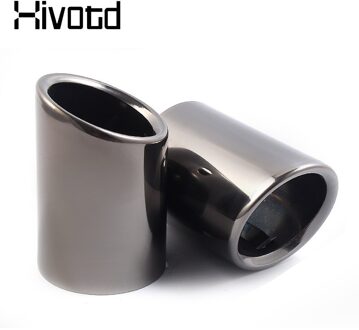 Hivotd Voor Toyota Camry Auto Uitlaat Tip Ronde Roestvrijstalen Uitlaatpijpen Exterieur Eindpijp Decoratie Accessoires zwart