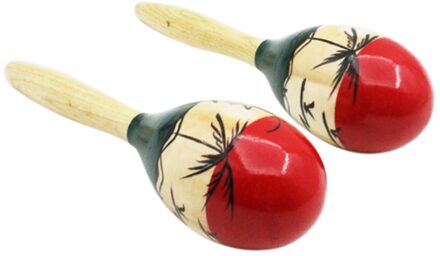 Hk. Lade 1 Paar Houten Grote Maracas Rumba Shakers Rammelaars Zand Hamer Percussie Instrument Musical Speelgoed Voor Kid Party Games
