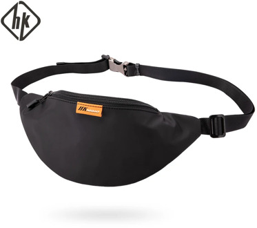 Hk Waterproof Male Waist Bag Man Purse Fashion Chest Pack Phone Belt Bag Pouch Canvas Travel Phone Bag Fanny Banana Bag Pack