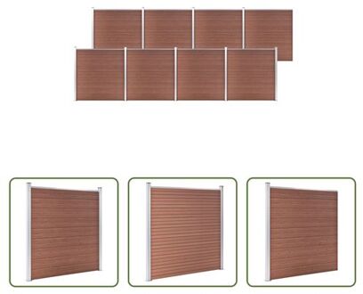 HKC Schuttingpanelenset - Bruin - 1.391 x 186 cm - Hout-Kunststof-Composiet