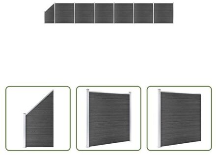 HKC Tuinafscheiding - 1.138 x (105 - 186) cm - Zwart