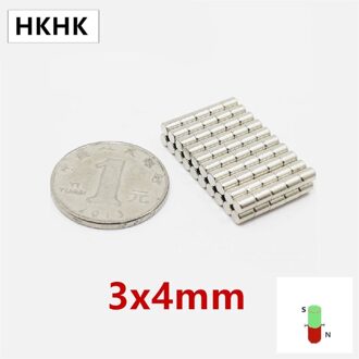 Hkhk 100-5000Pcs Diameter Magneet 3X4 Mm 3Mm Magneet Encoder 3Mm X 4 Mm sterke Magnetische Standaard 3X4 Mm 1000stk